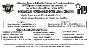 C&ocirc;te d&rsquo;Ivoire : deux concours d&rsquo;admission &agrave; l&rsquo;l'institut national de formation judiciaire lanc&eacute;s
