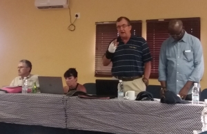 Dr Mark Bristow, lors de la conf&eacute;rence de presse du 23/04!2017 &agrave; Tongon