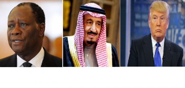Ouattara aux c&ocirc;t&eacute;s du roi saoudien et Donald Trump au Sommet islamique arabo-am&eacute;ricain