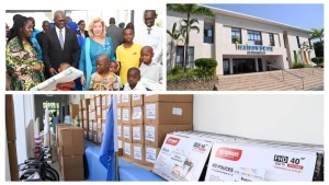 C&ocirc;te d&rsquo;Ivoire : la Premi&egrave;re Dame Dominique Ouattara pr&eacute;side une c&eacute;r&eacute;monie de remise de dons du Rotary Club International &agrave; l&rsquo;H&ocirc;pital M&egrave;re-Enfant de Bingerville
