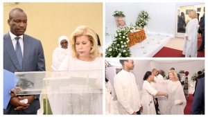 D&eacute;c&egrave;s de Mme Ouattara Gaoussou : la Premi&egrave;re Dame Dominique Ouattara pr&eacute;sente les condol&eacute;ances du couple pr&eacute;sidentiel &agrave; la famille Ouattara