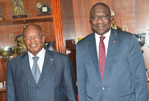 Le G&eacute;n&eacute;ral Palenfo avec le ministre Fran&ccedil;ois Amichia