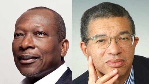 Patrice Talon (G) et Lionel Zinsou (D) sont arriv&eacute;s en t&ecirc;te au 1er tour de l'&eacute;lection pr&eacute;sidentielle au B&eacute;nin, le 6 mars 2016. &copy; RFI/Montage
