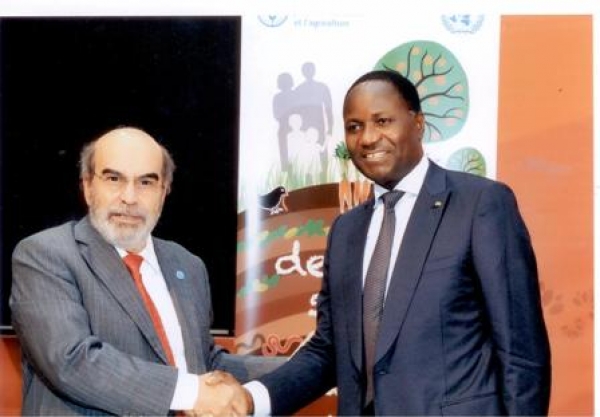 e ministre Sangafowa Coulibaly et le DG de la FAO, Jos&eacute; Graziano da Silva (Archives)