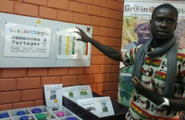 Daniel Oula&iuml; initiateur de la grainoth&egrave;que cr&eacute;&eacute;e au centre culturel d&rsquo;Irobo (Jacqueville)