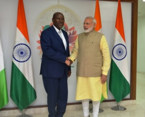 Audience en Inde du vice pr&eacute;sident ivoirien avec le Premier ministre indien