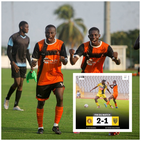 Football-Ligue 1 (C&ocirc;te d&rsquo;Ivoire)&nbsp;: la SOA renverse l&rsquo;ASEC, Mouna se rapproche de la deuxi&egrave;me place